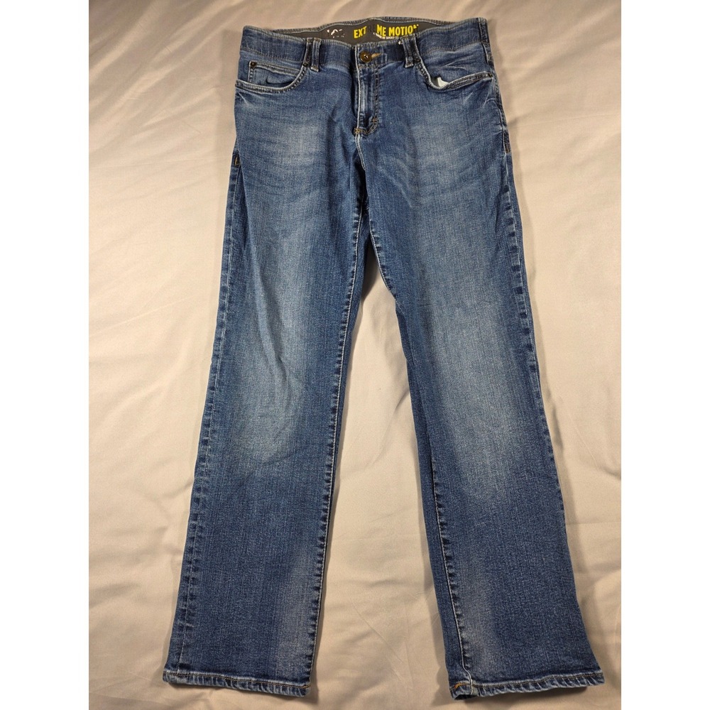 Lee Extreme Motion Jean Men 32x32 (Fit 32x30) Straight Fit Tapered Stretch Denim